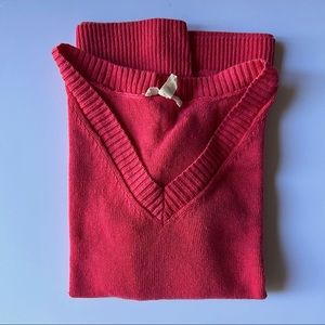 Eileen Fisher Sweater Coral Red Organic Linen Size XS